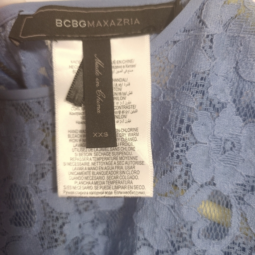 BCBG Maxazria Blue Lace Blouse - Picture 2 of 3